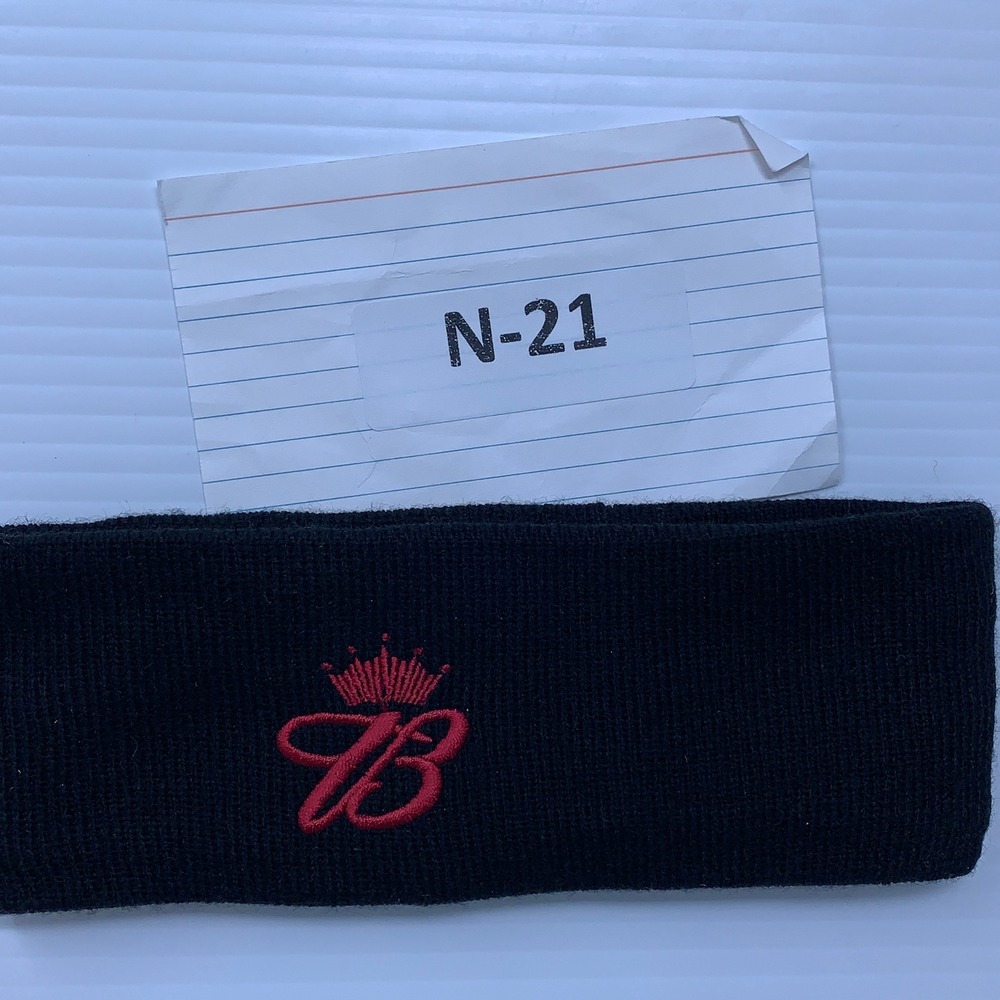 Budweiser Unisex OS Black Red Embroidered Logo Knit Winter Headband New - Picture 9 of 9